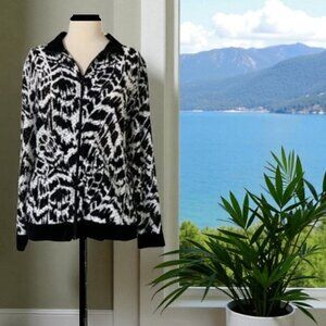 Chicos Travelers Collection Crinkled Zip Up Jacket